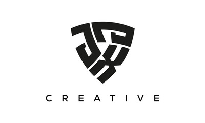 Shield letters JXJ creative logo