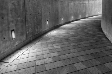 Aufkleber - Empty pedestrian walkway in the dark