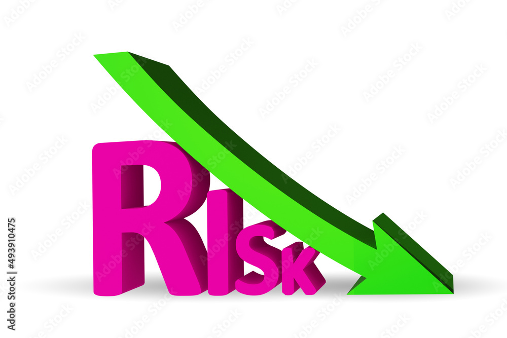 Risk reduction concept with graph Stock Illustration | Adobe Stock