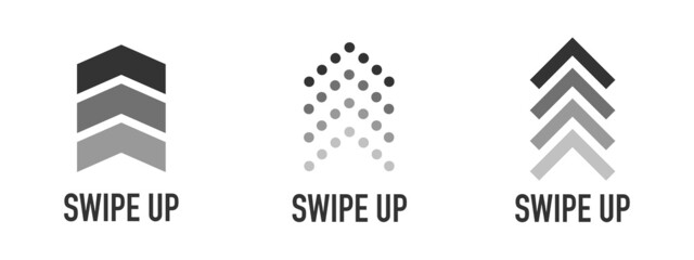 Wall Mural - swipe up buttons set for social media. arrow up. swipe up icon set isolated for stories design blogg