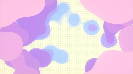 Aufkleber - Flat multicolor organic fluid abstract shapes. 3d rendering loop animation HD