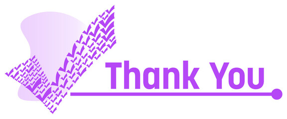 Poster - Thank You Purple Tick Mark Textured Horizontal Horizontal 