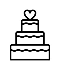 Wall Mural - Cake flat line icon. Sweet dessert. Outline sign for mobile concept and web design, store