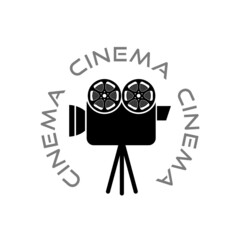 Canvas Print - Cinema camera icon isolated on white background