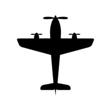 War Retro Plane Silhouette Icon. Military Vintage Airplane Glyph Pictogram. Army Aircraft Weapon Scout Icon. Aero Flight Biplane. Air Bomber Symbol. Aviation Defense. Isolated Vector Illustration