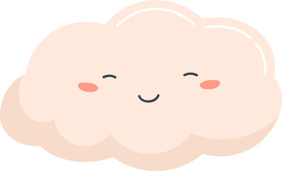 Wall Mural - cute smiling cloud childish cartoon illustration