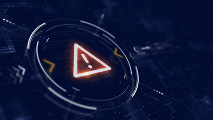Computer Hacked, System Error, Virus, Cyber attack, Malware Concept. Danger Symbol - 3d rendering.