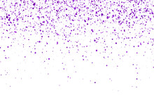 Purple Glitter Confetti On White Background. Vector