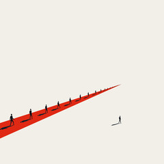 business individual, vector concept. symbol of unique, different way and success. minimal illustrati