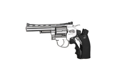 Wall Mural - Pneumatic pistol revolver for sports and entertainment. Airsoft guns. Isolate on a white back.