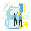 Unicorn company or unicorn startup, successful business, venture capital industry, vector illustration.