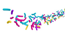 Illustration Of The Colorful Candy Sprinkles Floating On The White Background