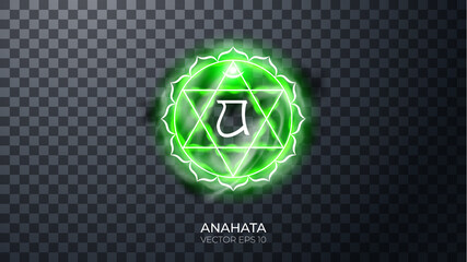 Wall Mural - Illustration of one of the seven chakras - Anahata, the symbol of Hinduism