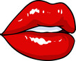 © Good Studio - Glossy Red Lips with White Teeth Comics Illustration