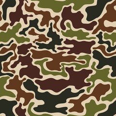 Abstract camouflage vector texture trendy seamless pattern, military print.