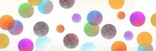 Colorful Circles Or Balls In Modern Abstract Background, Creative Graphic Art Pattern, Blue Purple White Black Yellow Orange And Red Colors With Grunge Texture And Geometric Pattern