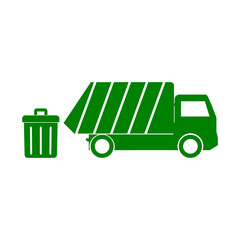 Canvas Print - Garbage truck icon isolated on white background