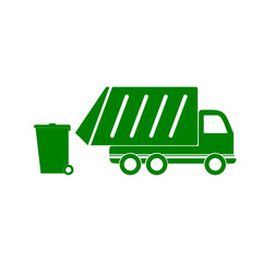 Canvas Print - Garbage truck icon isolated on white background