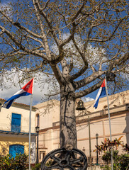 Sticker - Place which is known as park of the wheel in the middle street Matanzas Cuba