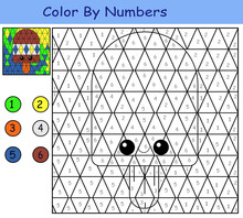 Children's Educational Game. Coloring By Numbers. Chocolate Ice Cream With Vanilla Filling.