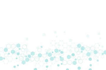 Wall Mural - Science network pattern, connecting lines and dots. Technology hexagons structure or molecular connect elements.