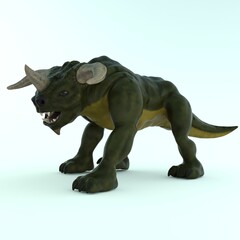 Wall Mural - 3d-illustration of an isolated alien bull