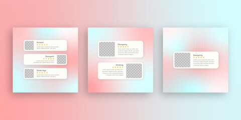 customer feedback review or testimonial social media post template