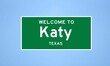 Katy, Texas city limit sign. Town sign from the USA.