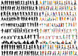 set of kids black silhouette, isolated vector