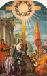 BARI, ITALY - MARCH 5, 2022: The painting of Exaltation of Holy Cross in the church Chiesa di Santa Croce by unknown painter of Veronese school.