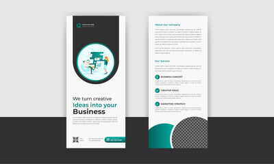 Wall Mural - Modern and creative corporate dl flyer or rack card design template