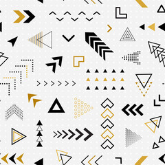 Wall Mural - abstract geometric seamless pattern. design gold arrow for youthful prints. graphic school shapes. r