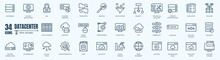 Data Center Icons Set. Outline Set Of Data Center Vector Icons For Web Design Isolated On White Background