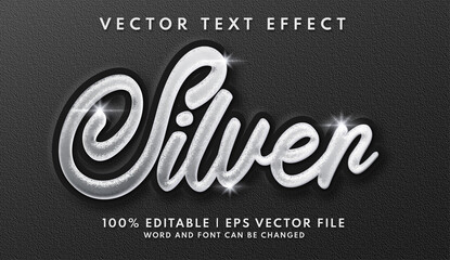 Silver shiny editable text effect