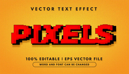 Wall Mural - Pixels text, unique editable text effect