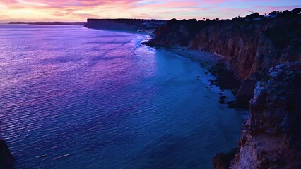 Wall Mural - Sunset over the Atlantic Ocean in Lagos, Portugal