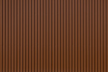Red Brown Zinc Backdrop With Vertical Lines, Surface Of Zinc Wall Panels, Facade Building Material Pattern, Detail Of Galvanized Texture, Abstract Background.