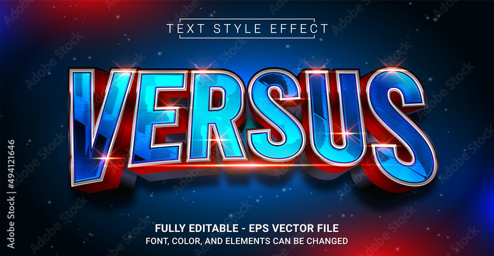 Versus Text Style Effect. Editable Graphic Text Template. Stock Vector ...