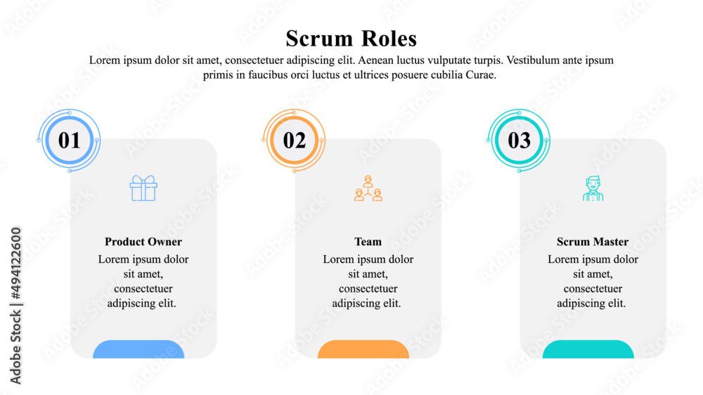 Scrum Scale Roles Infographic presentation template of agile scrum roles. Stock Vector ...
