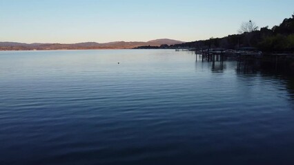 Wall Mural - aerial views of clear lake California at dawn