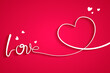 Stylish love text for valentines day with hearts