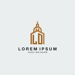 LO initial monogram real estate logo with imperium style desgn