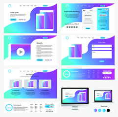 Wall Mural - gradient color for website that ready to convert for the developers. landing page, web template, one