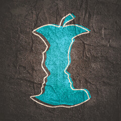 Wall Mural - An apple or two face profile view.