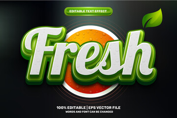 Wall Mural - Fresh green nature 3D logo mock up template Editable text Effect Style