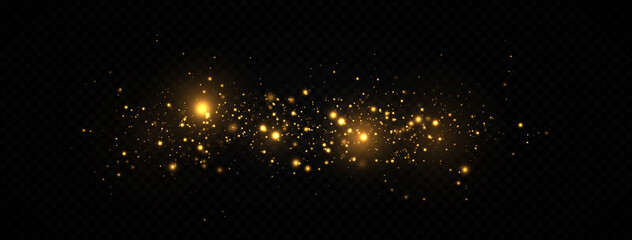 beautiful sparks shine with special light. the dust sparks and golden stars shine with special light