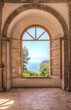 © michele_ponzio - Naples, Ischia, Italy - July  05 2021: Window overlooking the sea of Ischia Naples
