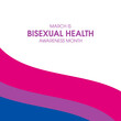 March is Bisexual Health Awareness Month vector. Waving bisexual pride flag icon isolated on a white background. Important day