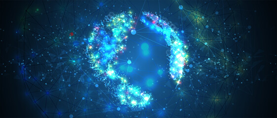 Technology data background, idea of global business solution