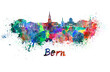 Bern skyline in watercolor